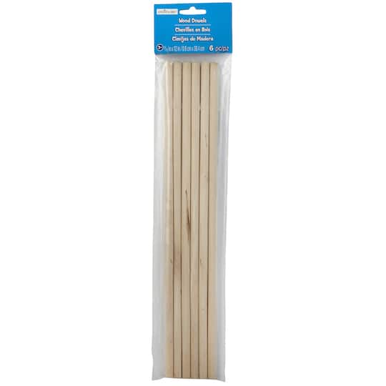 12 Packs: 6 ct. (72 total) 5/16" x 12" Wooden Dowels by Creatology™